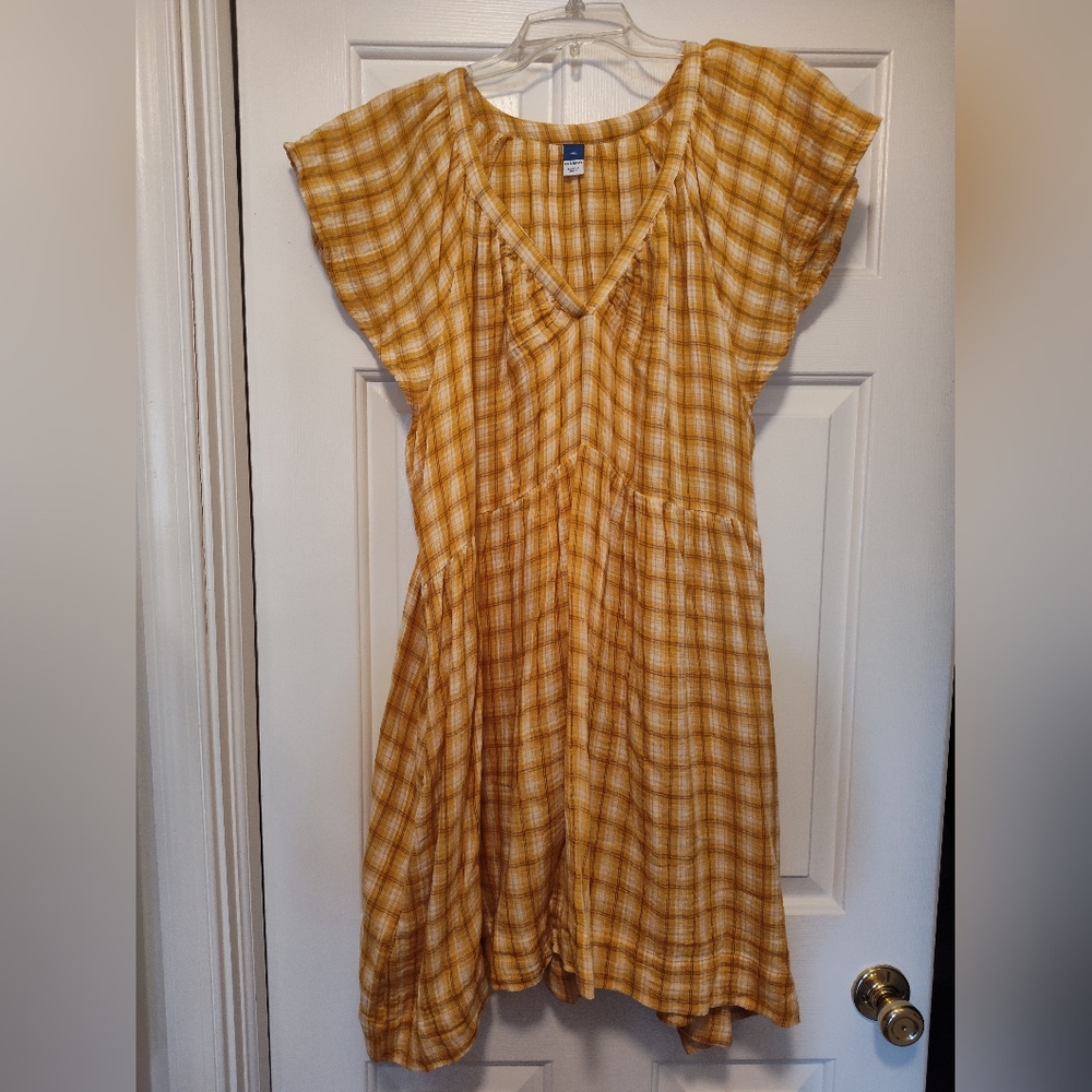 Old Navy Yellow Plaid Dress